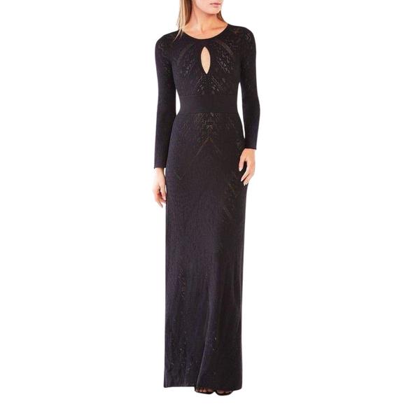 BCBGMAXAZRIA - Loryn Cutout Pointelle Maxi Dress - XXS